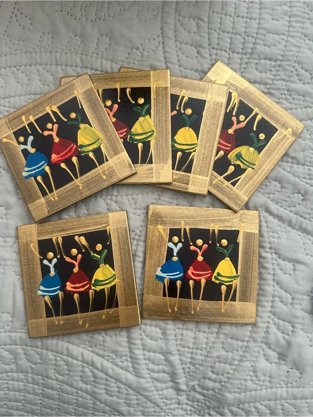 Handpainted Coasters-set of 6-Heat & Water Resistant-Cape Town South Africa
